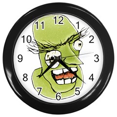 Mad Monster Man With Evil Expression Wall Clock (black) by dflcprints