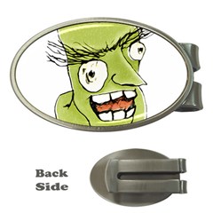 Mad Monster Man With Evil Expression Money Clip (oval) by dflcprints