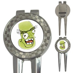 Mad Monster Man With Evil Expression Golf Pitchfork & Ball Marker by dflcprints