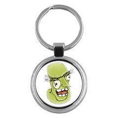 Mad Monster Man With Evil Expression Key Chain (round) by dflcprints