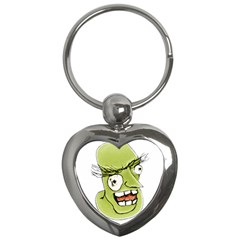 Mad Monster Man With Evil Expression Key Chain (heart) by dflcprints