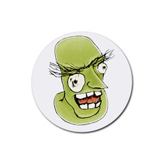 Mad Monster Man With Evil Expression Drink Coaster (round) by dflcprints