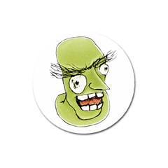 Mad Monster Man With Evil Expression Magnet 3  (round) by dflcprints