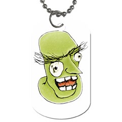 Mad Monster Man With Evil Expression Dog Tag (one Sided) by dflcprints