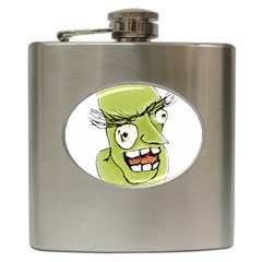 Mad Monster Man With Evil Expression Hip Flask by dflcprints