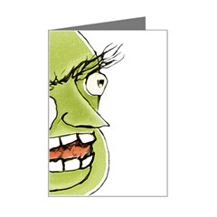 Mad Monster Man With Evil Expression Mini Greeting Card by dflcprints