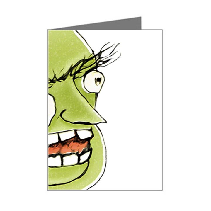 Mad Monster Man with Evil Expression Mini Greeting Card