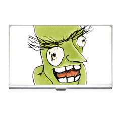 Mad Monster Man With Evil Expression Business Card Holder by dflcprints