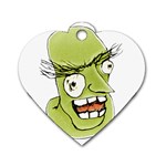 Mad Monster Man with Evil Expression Dog Tag Heart (One Sided)  Front