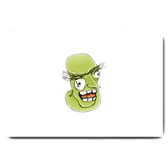 Mad Monster Man With Evil Expression Large Door Mat by dflcprints