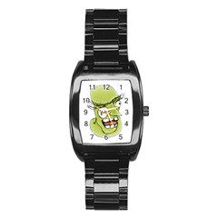 Mad Monster Man With Evil Expression Stainless Steel Barrel Watch by dflcprints