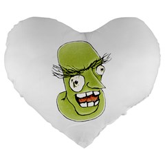 Mad Monster Man With Evil Expression 19  Premium Flano Heart Shape Cushion by dflcprints