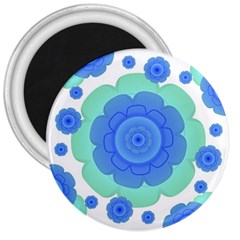 Retro Style Decorative Abstract Pattern 3  Button Magnet by dflcprints