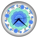 Retro Style Decorative Abstract Pattern Wall Clock (Silver) Front