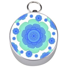 Retro Style Decorative Abstract Pattern Silver Compass by dflcprints