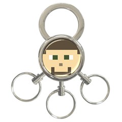 Custom Block Head 3-ring Key Chain by BlockCrafts