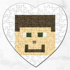 Custom Block Head Jigsaw Puzzle (heart) by BlockCrafts