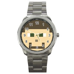 Custom Block Head Sport Metal Watch by BlockCrafts