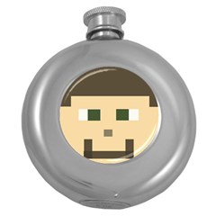 Custom Block Head Hip Flask (round) by BlockCrafts