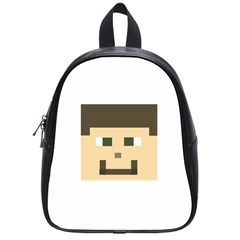 Custom Block Head School Bag (small) by BlockCrafts