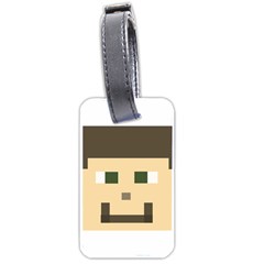 Custom Block Head Luggage Tag (one Side) by BlockCrafts