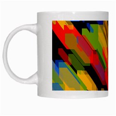 Colorful Shapes On A Black Background White Mug by LalyLauraFLM