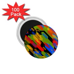 Colorful Shapes On A Black Background 1 75  Magnet (100 Pack)  by LalyLauraFLM