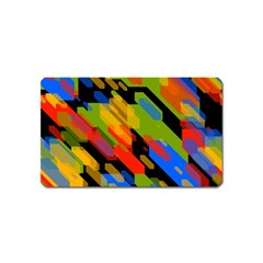 Colorful Shapes On A Black Background Magnet (name Card) by LalyLauraFLM