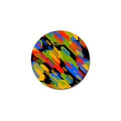 Colorful Shapes On A Black Background Golf Ball Marker by LalyLauraFLM