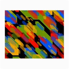 Colorful Shapes On A Black Background Glasses Cloth (small, Two Sides)