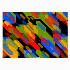 Colorful Shapes On A Black Background Glasses Cloth (large, Two Sides) by LalyLauraFLM