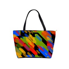 Colorful Shapes On A Black Background Classic Shoulder Handbag