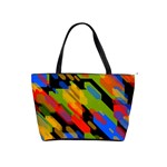 Colorful shapes on a black background Classic Shoulder Handbag Front