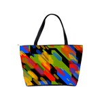 Colorful shapes on a black background Classic Shoulder Handbag Back