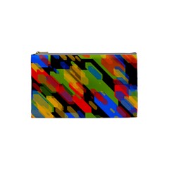 Colorful Shapes On A Black Background Cosmetic Bag (small)