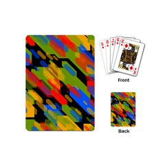 Colorful Shapes On A Black Background Playing Cards (mini) by LalyLauraFLM