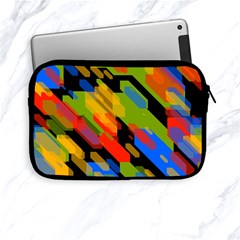 Colorful Shapes On A Black Background Apple Ipad Mini Zipper Case by LalyLauraFLM