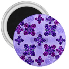 Deluxe Ornate Pattern Design In Blue And Fuchsia Colors 3  Button Magnet by dflcprints