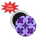 Deluxe Ornate Pattern Design in Blue and Fuchsia Colors 1.75  Button Magnet (100 pack) Front