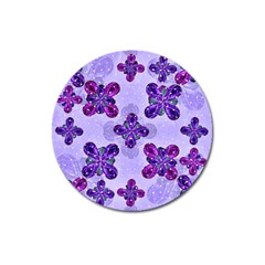 Deluxe Ornate Pattern Design In Blue And Fuchsia Colors Magnet 3  (round) by dflcprints