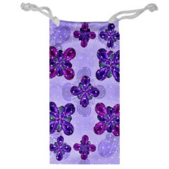 Deluxe Ornate Pattern Design In Blue And Fuchsia Colors Jewelry Bag by dflcprints