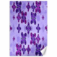 Deluxe Ornate Pattern Design In Blue And Fuchsia Colors Canvas 12  X 18  (unframed) by dflcprints