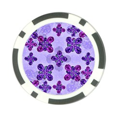 Deluxe Ornate Pattern Design In Blue And Fuchsia Colors Poker Chip by dflcprints