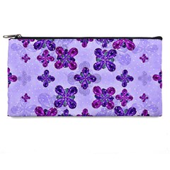 Deluxe Ornate Pattern Design In Blue And Fuchsia Colors Pencil Case by dflcprints