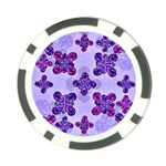 Deluxe Ornate Pattern Design in Blue and Fuchsia Colors Poker Chip (10 Pack) Back