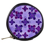 Deluxe Ornate Pattern Design in Blue and Fuchsia Colors Mini Makeup Case Back