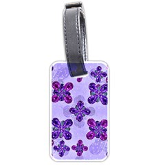 Deluxe Ornate Pattern Design In Blue And Fuchsia Colors Luggage Tag (one Side) by dflcprints