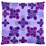 Deluxe Ornate Pattern Design in Blue and Fuchsia Colors Large Cushion Case (Two Sided)  Front