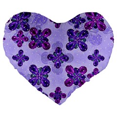 Deluxe Ornate Pattern Design In Blue And Fuchsia Colors 19  Premium Heart Shape Cushion by dflcprints