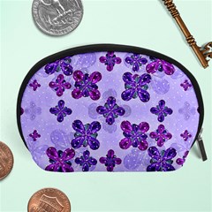 Deluxe Ornate Pattern Design In Blue And Fuchsia Colors Accessory Pouch (large) by dflcprints